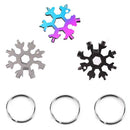 18 In 1 Snowflake Shape Multi Tool KeyChain Screwdriver EDC Tool