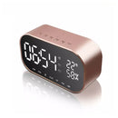 LED Mirror Digital Alarm Clock Portable Wireless bluetooth Speakers MP3 FM Radio Large Time Temperature Display Home Decor Clock