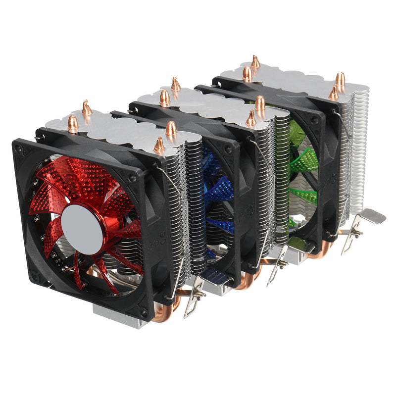 9cm LED 3 Pin CPU Cooling Fan Cooler Heat Sink For Intel LAG/1155/1156 AMD 754/AM2/AM2+AM3/FM1