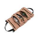 5 Pockets Tool Roll Bag Large Wrench Big Tool Roll Up Bag Canvas Tool Car Organizer