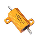 20pcs RX24 10W 10R 10RJ Metal Aluminum Case High Power Resistor Golden Metal Shell Case Heatsink Resistance Resistor