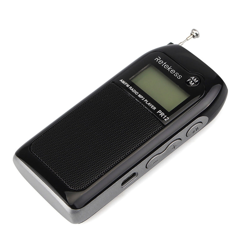 Retekess PR12 AM FM Radio Digital Tuning Radio Receiver MP3 Music Player with Rechargeable Battery