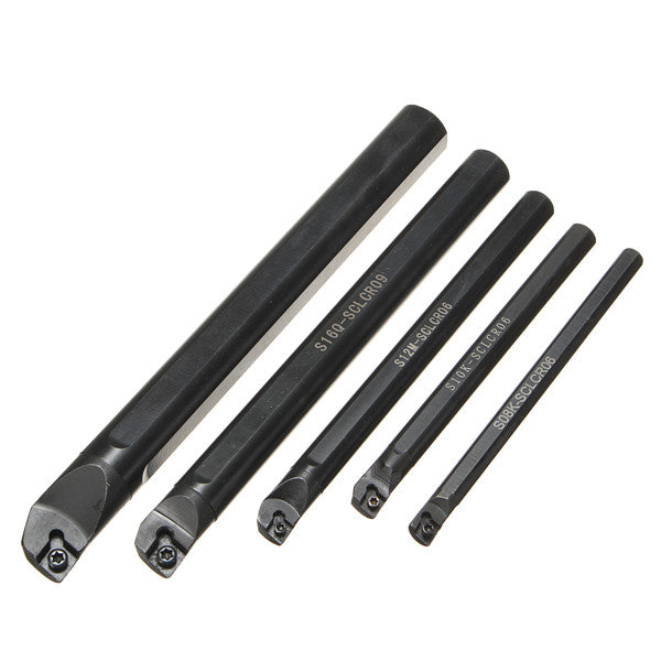 5pcs SCLCR 8/10/12/16/20mm Lathe Boring Bar Tunring Tool Holder With 5pcs Inserts