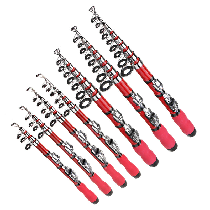 Glass Fiber 1-2.3m Telescopic Fishing Rod Ultralight Mini Portable Travel Spinning Pole