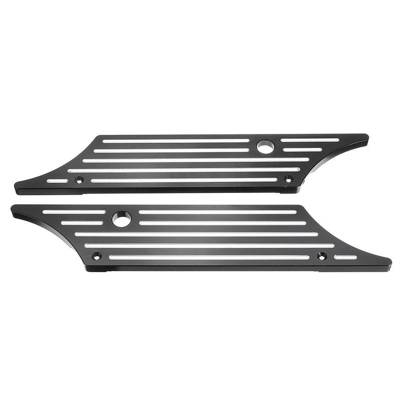 Black Hard Saddle Bag Bags Latch Cover Face For Harley Touring Glide 1993-2013