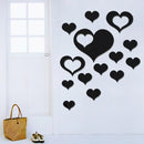 3D Heart Silver DIY Shape Mirror Wall Stickers Home Wall Bedroom Background Office Decor
