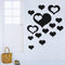 3D Heart Silver DIY Shape Mirror Wall Stickers Home Wall Bedroom Background Office Decor