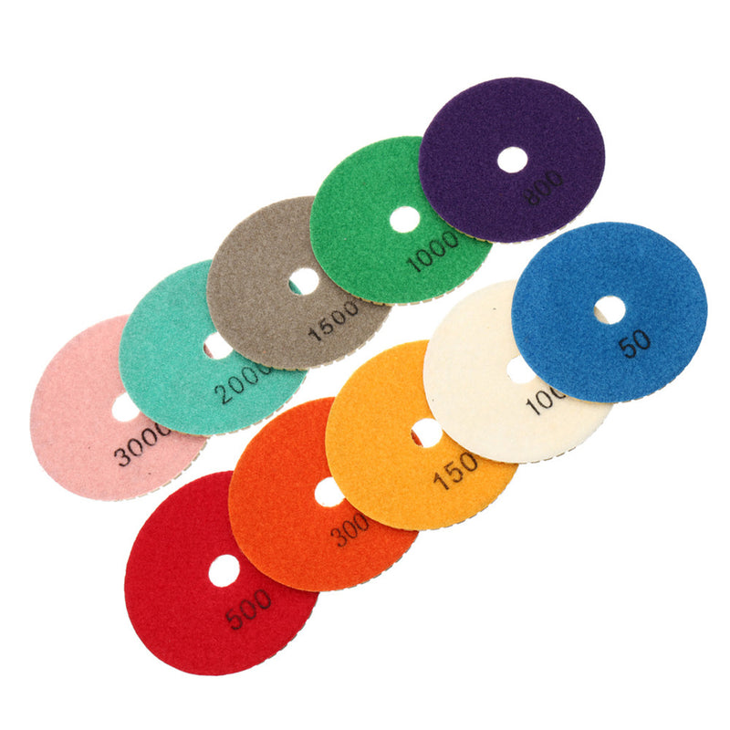 11pcs Diamond Polishing Pad 4 Inch Grinder Disc for Granite Marble Concrete Stone