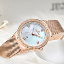 NAVIFORCE 5005 Crystal Casual Style Ladies Wrist Watch Waterproof Stainless Steel Band Quartz Watch