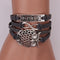 Vintage Owl Hope Bracelet PU Leather Men Bracelet Muiltlayer Couple Bracelet