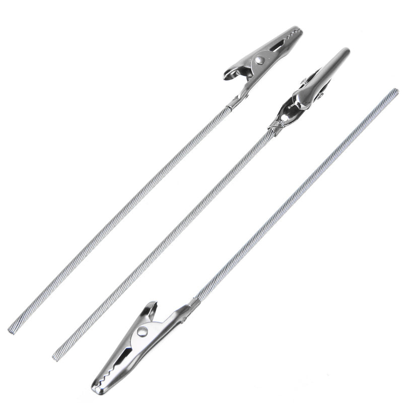 10pcs 4.7" Length Non-insulated Metal Electric Test Crocodile Clip Clamp