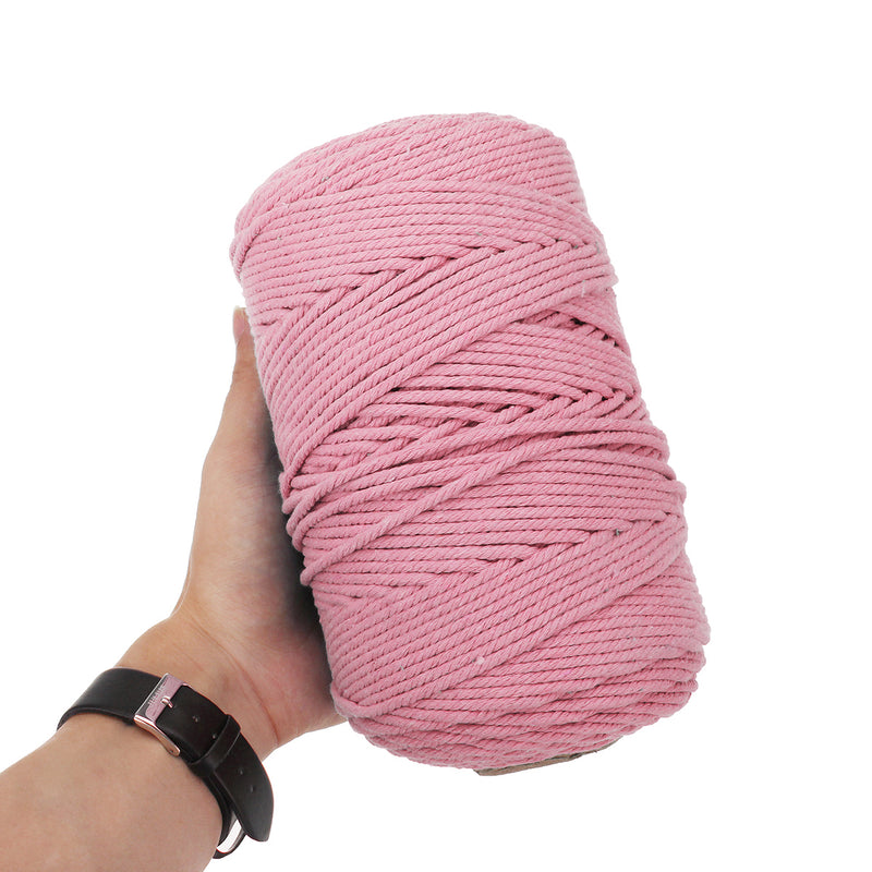 200M 3mm 100% Natural Cotton Twisted Cord Crafts DIY Macrame String Decorations