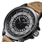VAVAVOOM Creative Dial Calendar Display Waterproof Leather Men Wristwatch Quartz Watch