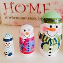 5Pcs/Set Christmas Wooden Russian Nesting Dolls Snowman Decorations Eve For Kid Gift