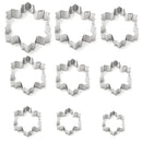 9Pcs Stainless Steel Snowflake Biscuit Cookie Cutters Fondant Cake Decorating Mold