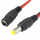 LUSTREON DC12V Male/Female Power Supply Jack Connector Cable Plug Cord Wire 5.5mm x 2.1mm