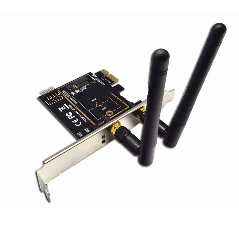 ITHOO PCENGFF-NA1 PCI-E 1X to KEY A-E PCI-E Expansion Card 6Gbps bluetooth Network Card Adapter with 2 * Antenna for Desktop Computer