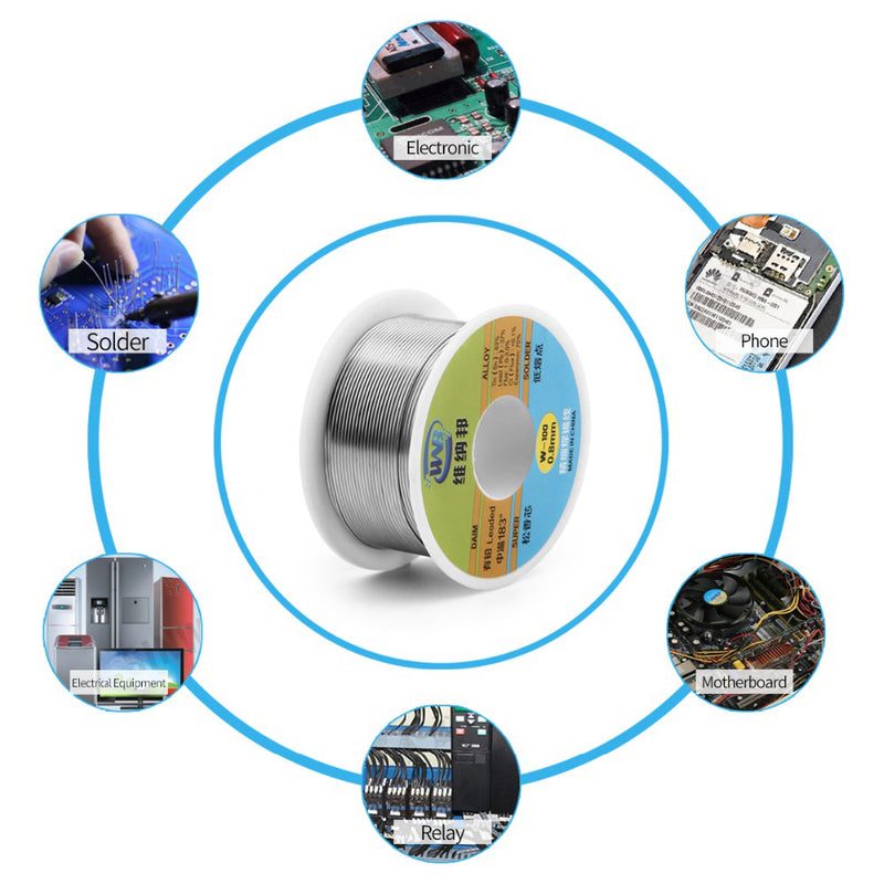 WNB 90g 63/37 Rosin Core Tin Lead 183 Melt Silver Solder Wire Welding Flux 2.0% Iron Cable Reel 0.3mm 0.4mm 0.5mm 0.6mm 0.8mm
