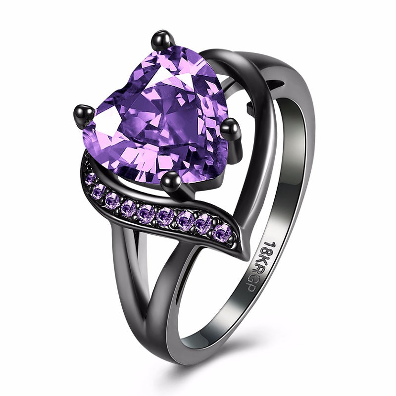 INALIS Heart Zircon Rhinestone Ring For Women