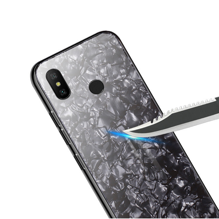 Bakeey Shell Glossy Soft Frame Hard Back Tempered Glass Protective Case for Xiaomi Redmi Note 6 Pro