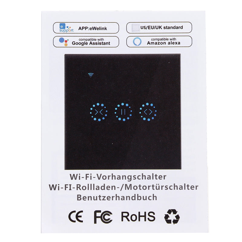 WiFi Curtain Switch Smart WiFi Touch Panel Smart Switch Door Wall Touch Remote Control  For Roller Shutter Electric Curtains