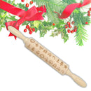 Loskii JM01687 Wooden Christmas Embossed Rolling Pin Dough Stick Baking Pastry Tool New Year Christmas Decoration