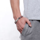 Trendy Stainless Steel Chain High Polished Silicone Cool Gift Bracelet for Men