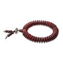 Natural Siam Rosewood Beads Buddha Bead Elastic Bracelet for Women Men