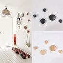 5Pcs/Set Solid Wooden Round Hook Wall Mounted Hanger Clothes Coat Hat Bag Rack