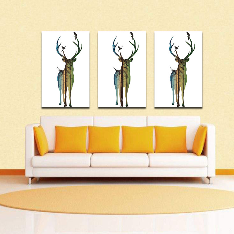 Miico Hand Painted Oil Paintings Simple Male Deer A Wall Art For Home Decoration Painting