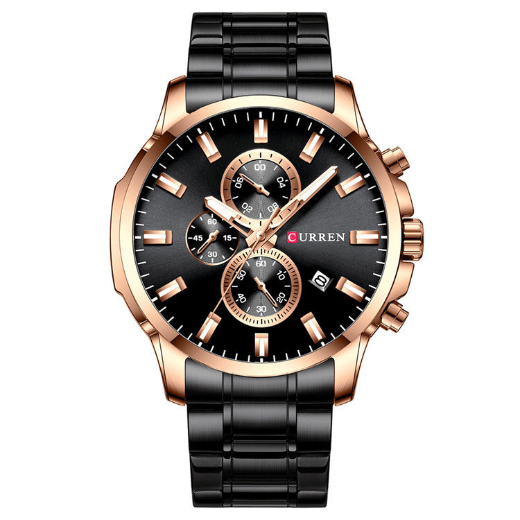 CURREN 8348 Full Steel Watch Band Quartz Watch Luminous Display Business Men Watch