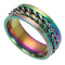 Titanium Steel Rotating Chain Finger Rings Fashion Style Steel Ring For Men