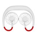 Hanging USB Rechargeable Dual Fan Mini Air Cooler Personal Fan Hands-Free Neck Band Summer Fan Portable