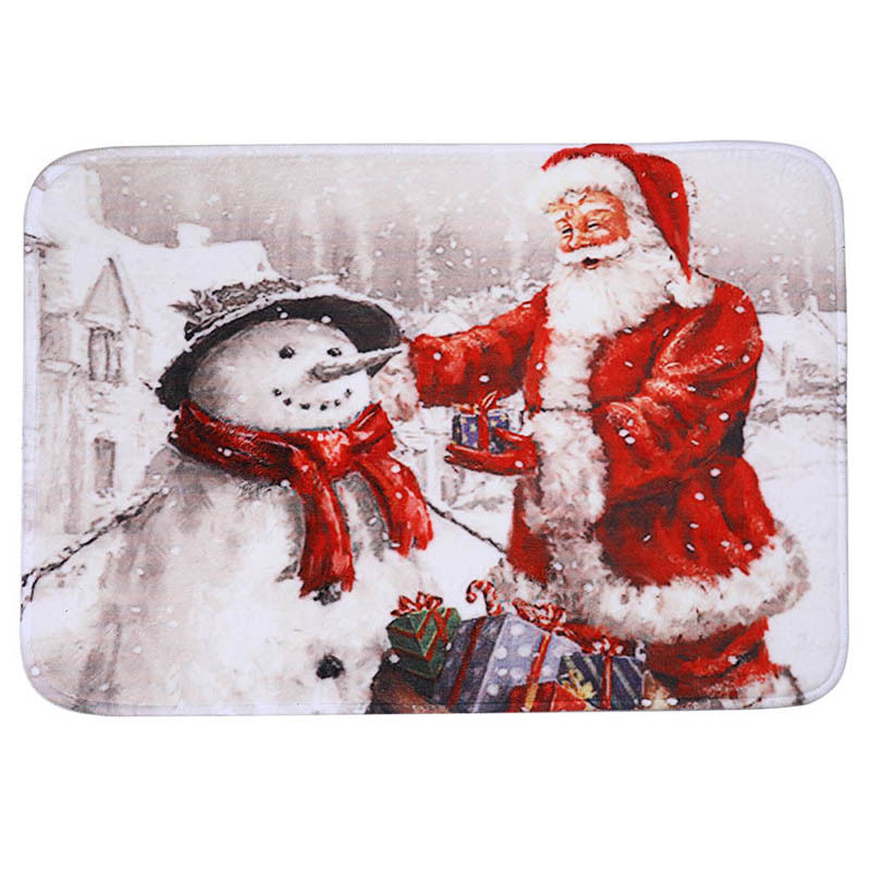 3Pcs/Set Bathroom Non-Slip Christmas Style Bathroom Carpet Rug Toilet Seat Cover Mat Set