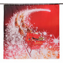 180x180cm Christmas Santa Claus Waterproof Shower Curtain Bathroom Decor with 12 Hooks