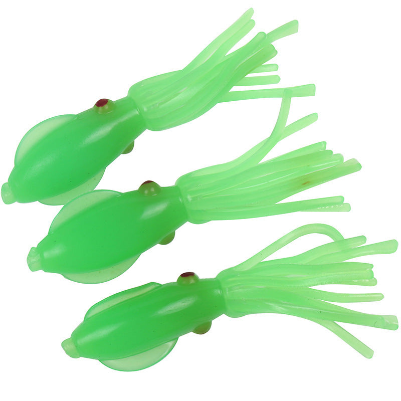 ZANLURE 3 Pcs 8cm Fishing Lure Rubber Squid Skirts Soft Baits Luminous Artificial Bait