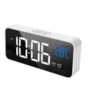 LD8808 Chargable Mirror LED Music Alarm Clock Dual Alarm Mode Temperature Display Desktop Clock
