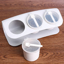 3 Grids Seasoning Bottle Box Condiment Kitchen Storage Container Herb Spice With Spoon