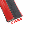 98x2inch  Black Red Car Front Bumper Protector Rubber Auto Lip Body Spoiler Decoration