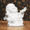 Peace Sign Laughing Hotai Statue Happy Sitting Hotai White Gloss Home Decorations