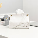 Marble Pattern Tissue Car PU Leather Office Marble Holder Decoration Napkin Box