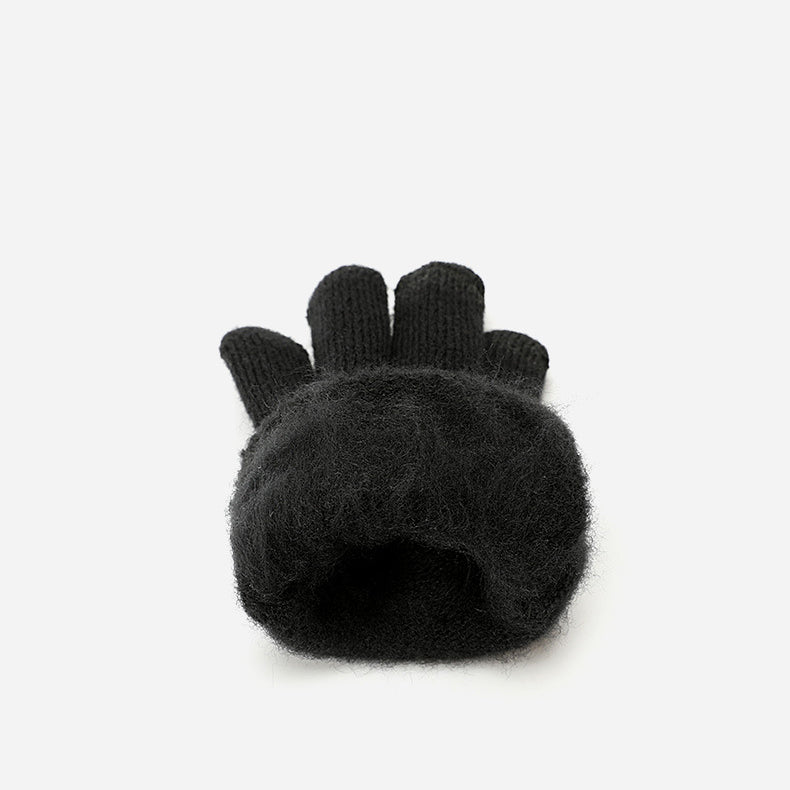 Bakeey Winter Fashion Couple Non-slip Three Fingers Touch Screen Knitted Gloves Thicken Warm Fleece Gloves Mittens Outdoors Motorcycle Riding Touch-screen Glove