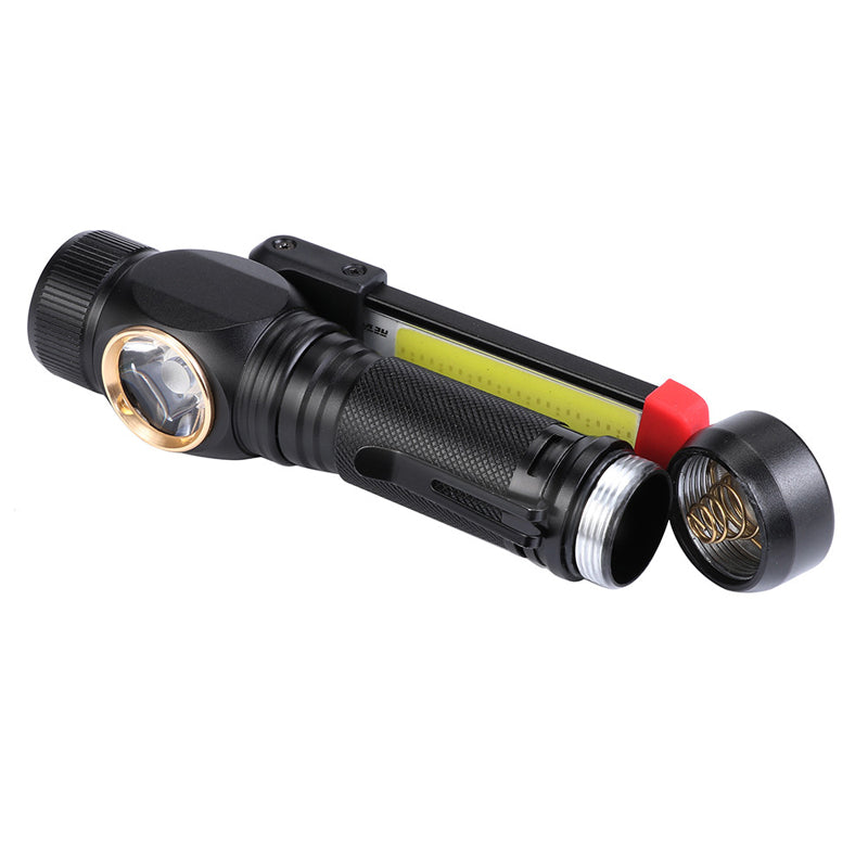 XANES W550 LED+COB 7Modes 360+180 Foldable Head Magnetic Tail USB Rechargeable Flashlight