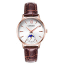 LONGBO 5008 The Sun The Moon The Stars Leather Band Waterproof Men Women Quartz Watch