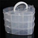 3 Layers Portable Clear Plastic Case Makeup Organizer Nail Decoration Storage