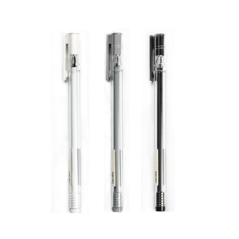 XIAOMI Ecosystem Deli A025B-01 12 Pcs/box Full Needle 0.38mm 0.5mm Gel Pen Transparent Barrels Black Ink Simple Writing Signing Pens Office School Supplies