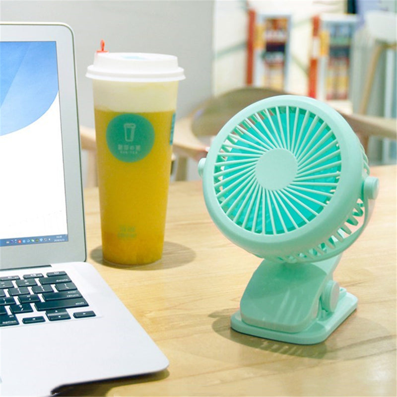 1.5-3W 5V USB Mini Cooling Fan 3 Modes Wind Speed Table Desktop Clip Fan