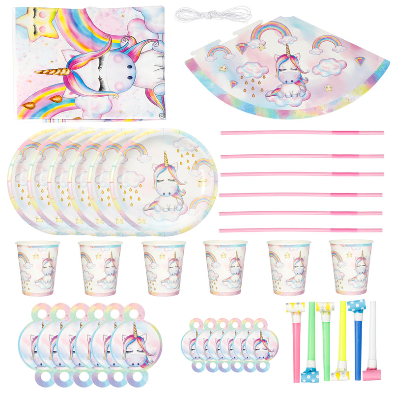 Cartoon Theme Party Tableware Supplies Kids Birthday Set Baby Shower Decorations