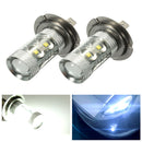 Pair 12V 50W H7 499 LED Daytime Projector Head light Fog Light Bulb White Beam 6000K