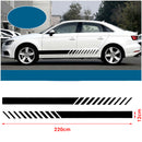 Universal 2X Car Racing Black Long Stripe Graphics Side Body Vinyl Decals Stickers